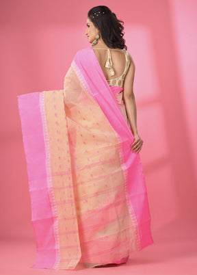 Beige Pure Cotton Saree With Blouse Piece - Indian Silk House Agencies