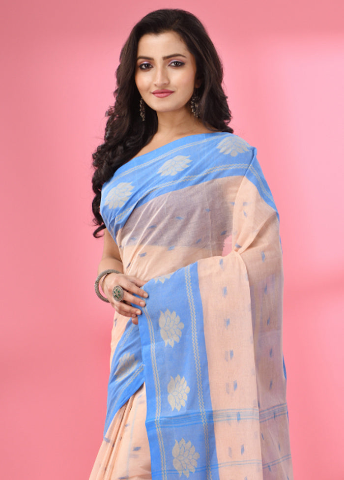 Cream Pure Cotton Saree With Blouse Piece - Indian Silk House Agencies