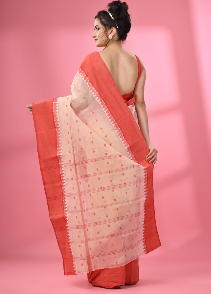 Cream Pure Cotton Saree With Blouse Piece - Indian Silk House Agencies