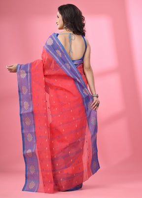 Pink Pure Cotton Saree With Blouse Piece - Indian Silk House Agencies