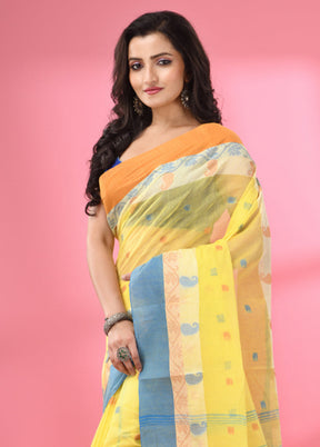 Yellow Pure Cotton Saree With Blouse Piece - Indian Silk House Agencies