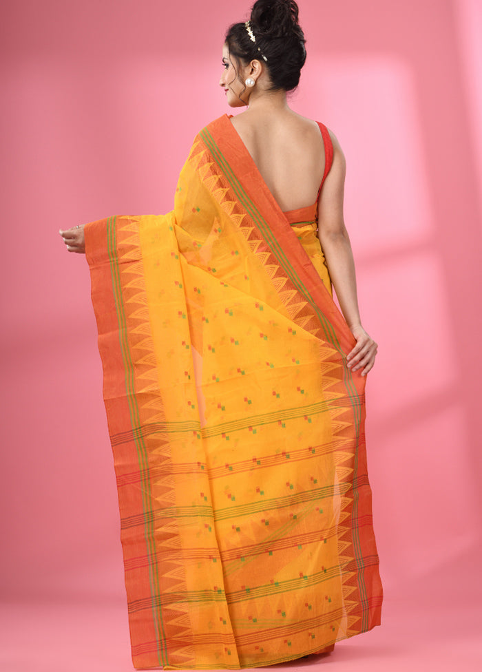 Yellow Pure Cotton Saree With Blouse Piece - Indian Silk House Agencies