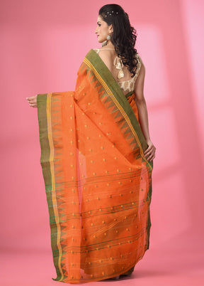 Orange Pure Cotton Saree With Blouse Piece - Indian Silk House Agencies