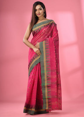 Pink Pure Cotton Saree With Blouse Piece - Indian Silk House Agencies