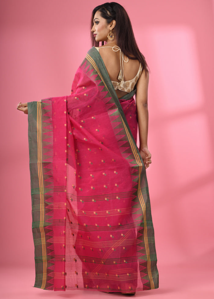 Pink Pure Cotton Saree With Blouse Piece - Indian Silk House Agencies