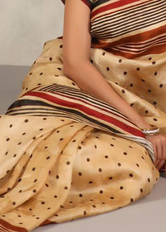 Cream Tussar Saree With Blouse Piece - Indian Silk House Agencies