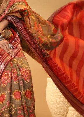 Brown Tussar Saree With Blouse Piece - Indian Silk House Agencies