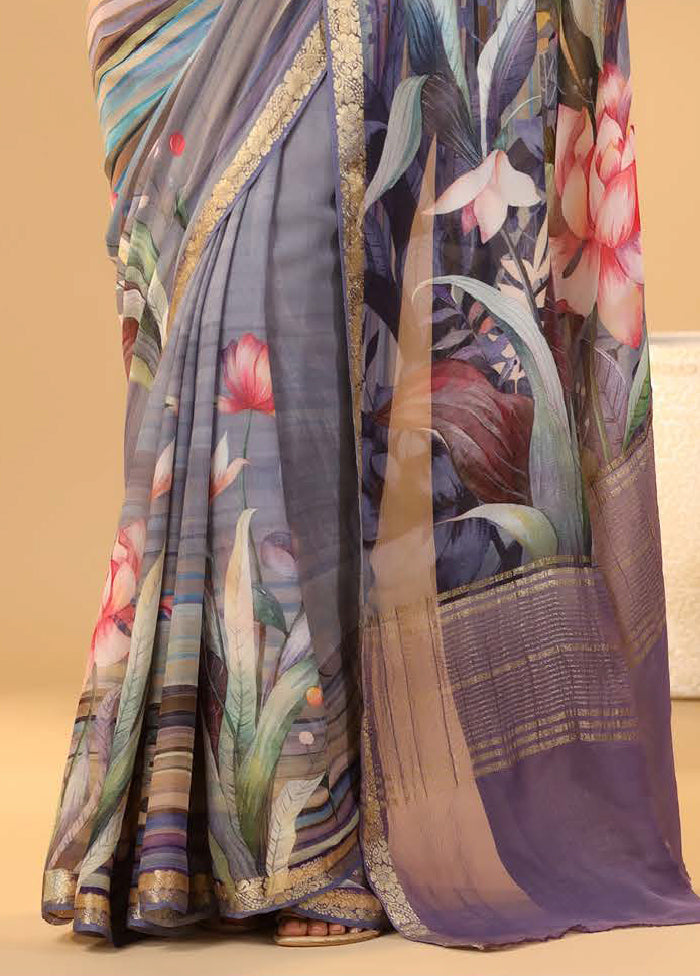 Grey Tussar Saree With Blouse Piece - Indian Silk House Agencies