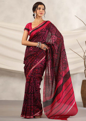 Black Chiffon Silk Saree With Blouse Piece - Indian Silk House Agencies