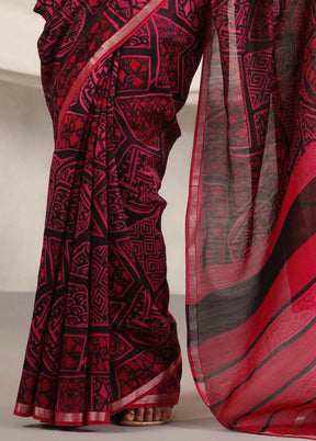 Black Chiffon Silk Saree With Blouse Piece - Indian Silk House Agencies