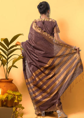 Brown Silk Saree With Blouse - Indian Silk House Agencies