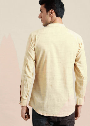 Classic Beige Solid Kurta VDIWK068 - Indian Silk House Agencies