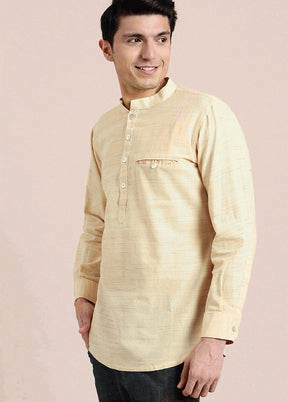 Classic Beige Solid Kurta VDIWK068 - Indian Silk House Agencies