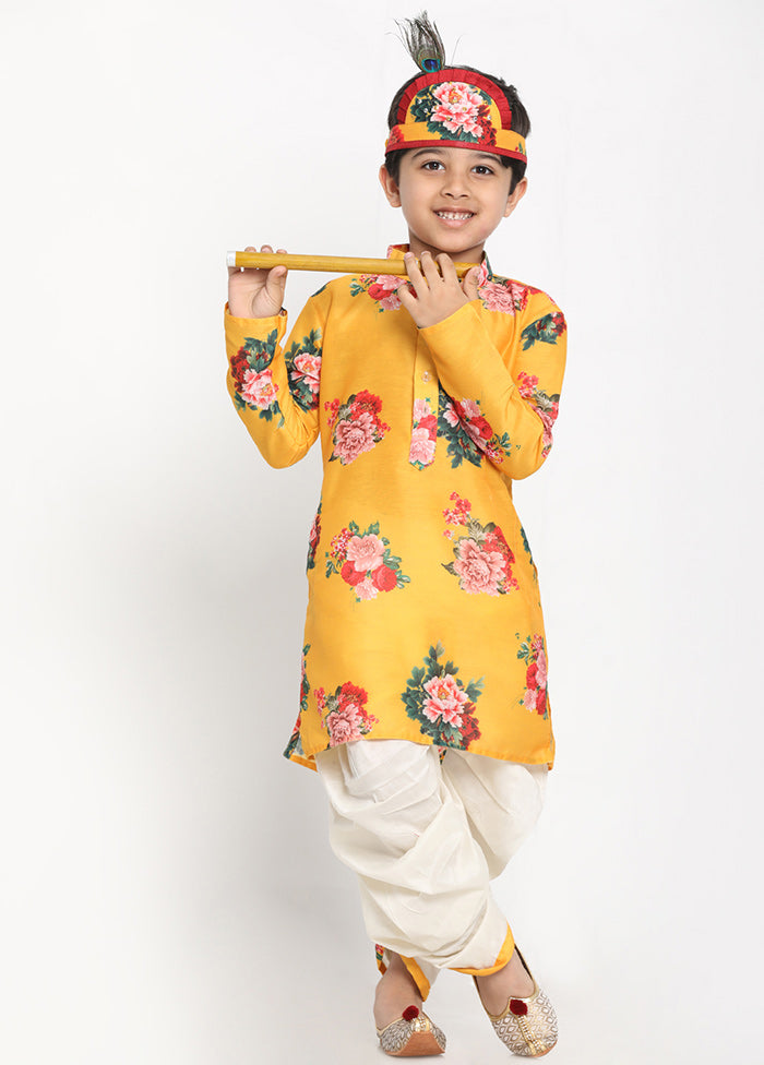 Yellow Festive Silk Kurta Pajama Set - Indian Silk House Agencies