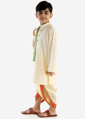 Gold Festive Silk Kurta Pajama Set - Indian Silk House Agencies