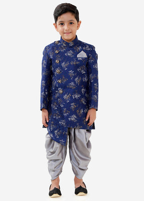 Blue Festive Silk Kurta Pajama Set - Indian Silk House Agencies