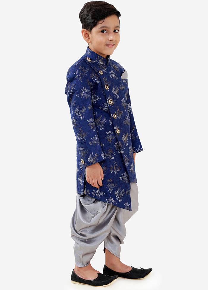 Blue Festive Silk Kurta Pajama Set - Indian Silk House Agencies