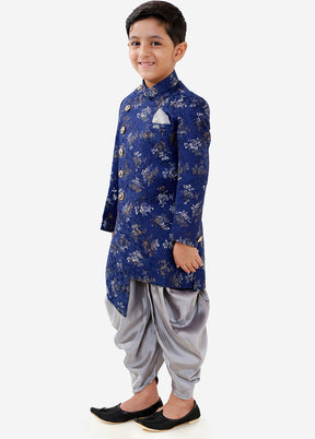 Blue Festive Silk Kurta Pajama Set - Indian Silk House Agencies