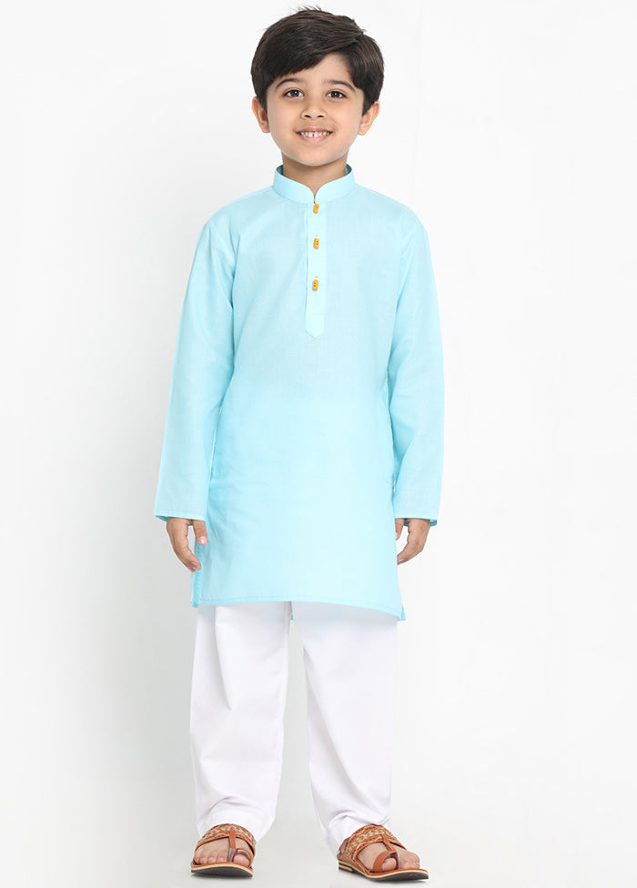 Blue Festive Silk Kurta Pajama Set - Indian Silk House Agencies