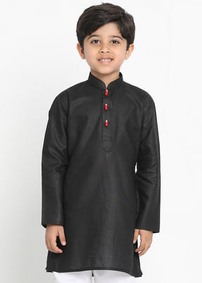 Black Silk Kurta - Indian Silk House Agencies