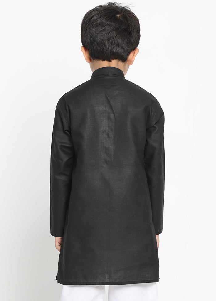 Black Silk Kurta - Indian Silk House Agencies