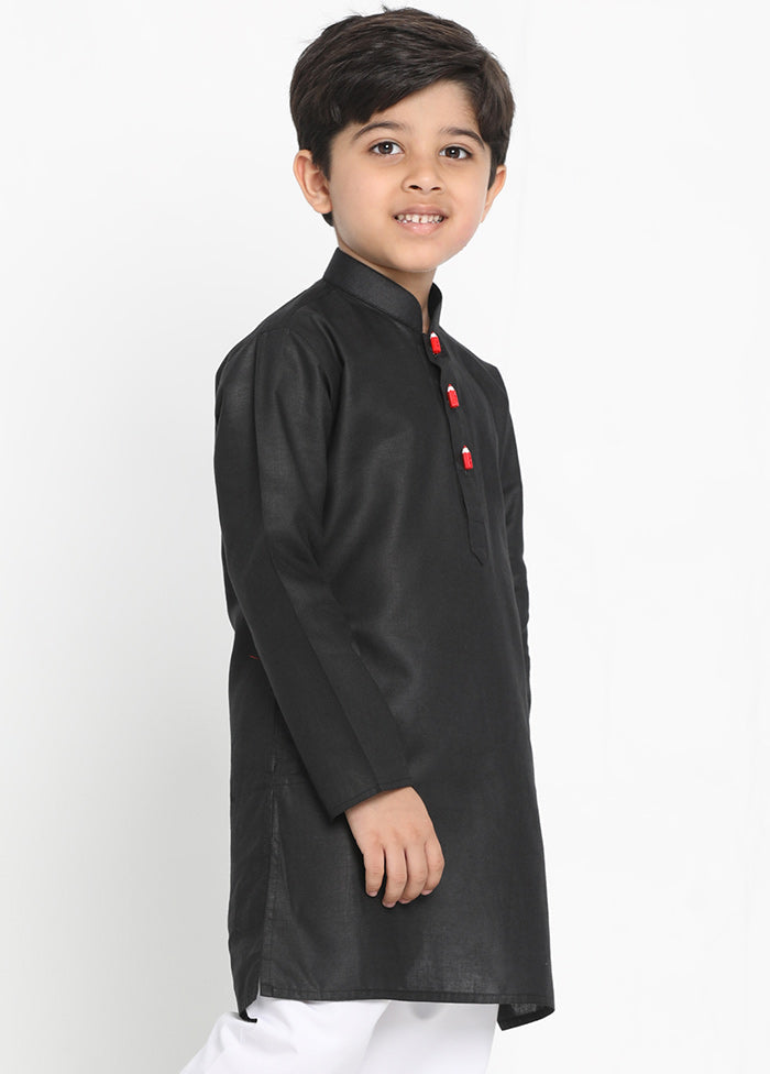 Black Silk Kurta - Indian Silk House Agencies