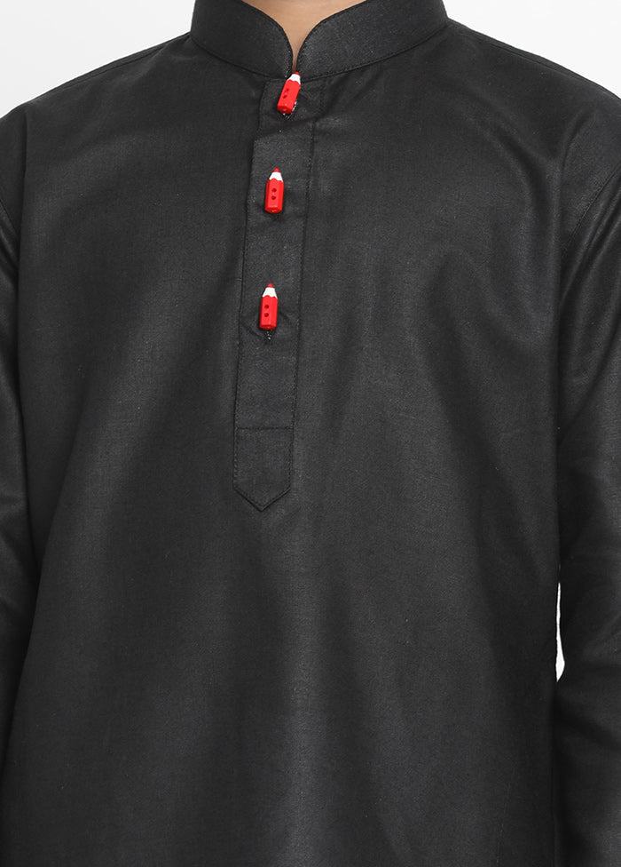 Black Festive Silk Kurta Pajama Set - Indian Silk House Agencies