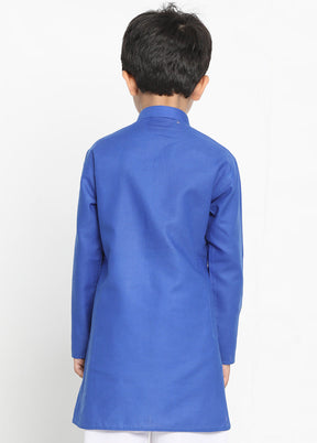 Blue Silk Kurta - Indian Silk House Agencies