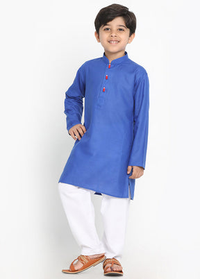 Blue Festive Silk Kurta Pajama Set - Indian Silk House Agencies