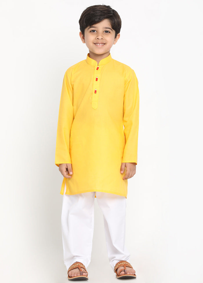 Yellow Festive Silk Kurta Pajama Set - Indian Silk House Agencies