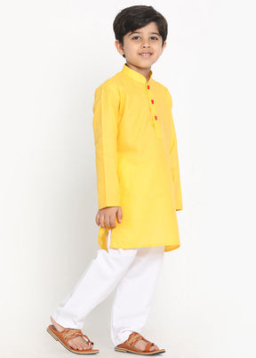 Yellow Festive Silk Kurta Pajama Set - Indian Silk House Agencies