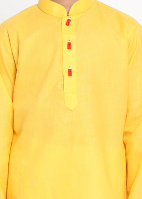 Yellow Festive Silk Kurta Pajama Set - Indian Silk House Agencies