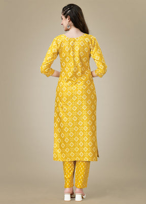 2 Pc Yellow Readymade Rayon Kurti Set - Indian Silk House Agencies