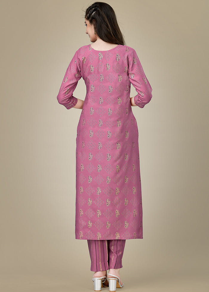 2 Pc Purple Readymade Rayon Kurti Set - Indian Silk House Agencies