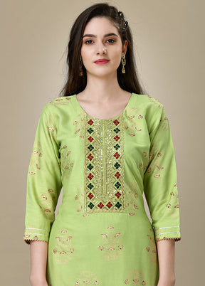 2 Pc Light Green Readymade Rayon Kurti Set - Indian Silk House Agencies