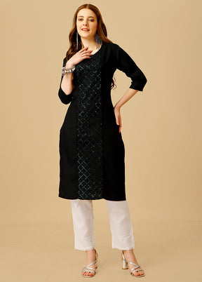 2 Pc Black Readymade Cotton Kurti Set - Indian Silk House Agencies