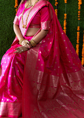 Rani Banarasi Silk Saree With Blouse Piece