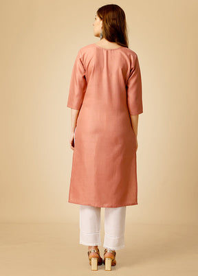 2 Pc Pink Readymade Cotton Kurti Set - Indian Silk House Agencies