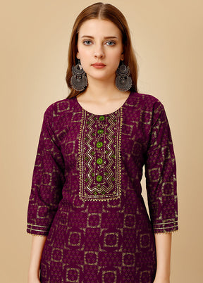 2 Pc Wine Readymade Viscose Kurti Set - Indian Silk House Agencies