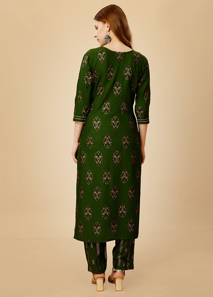 2 Pc Green Readymade Viscose Kurti Set - Indian Silk House Agencies