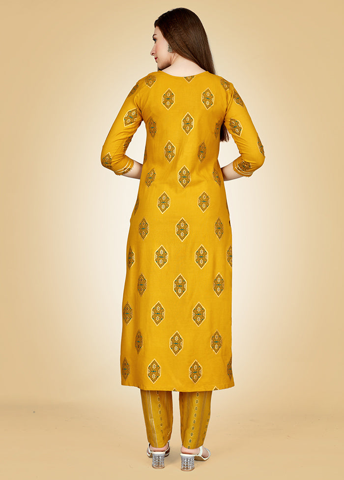 2 Pc Yellow Readymade Viscose Kurti Set - Indian Silk House Agencies