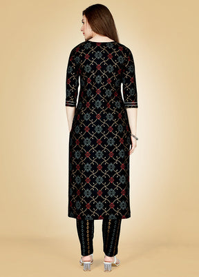 2 Pc Black Readymade Viscose Kurti Set - Indian Silk House Agencies