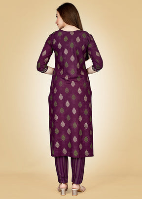 2 Pc Wine Readymade Viscose Kurti Set - Indian Silk House Agencies