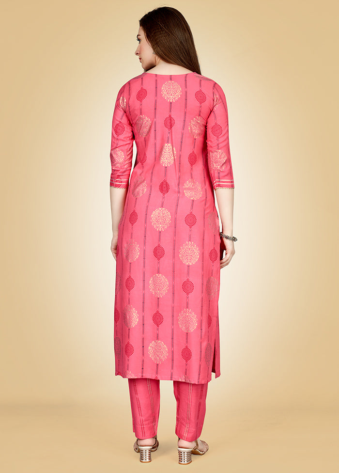 2 Pc Pink Readymade Viscose Kurti Set - Indian Silk House Agencies