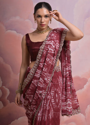 Brown Georgette Saree With Blouse Piece - Indian Silk House Agencies