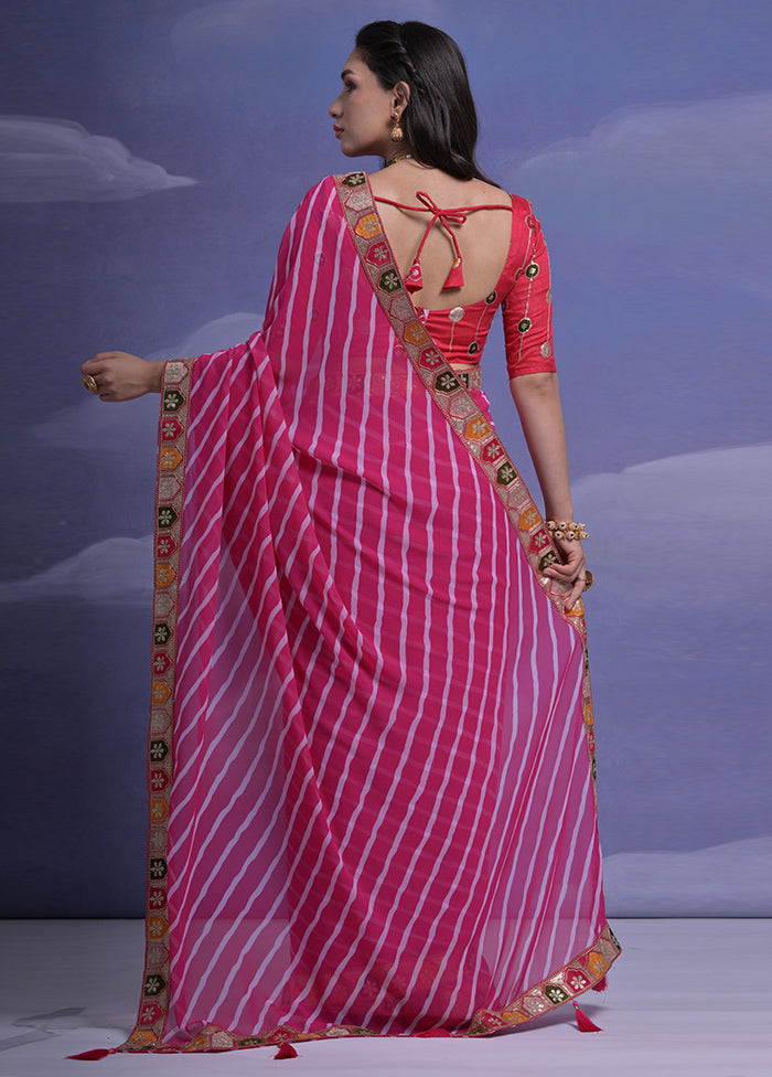 Rani Georgette Saree With Blouse Piece