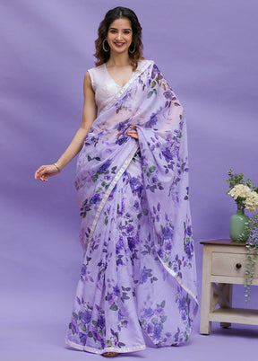 Purple Dupion Silk Saree With Blouse Piece - Indian Silk House Agencies