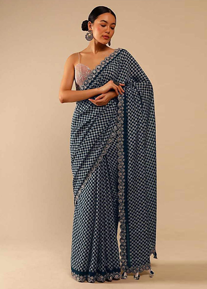 Grey Dupion Silk Saree With Blouse Piece - Indian Silk House Agencies