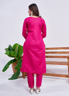 3 Pc Pink Silk Suit Set