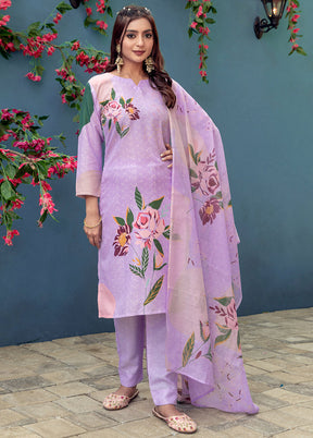 3 Pc Lavender Cotton Suit Set